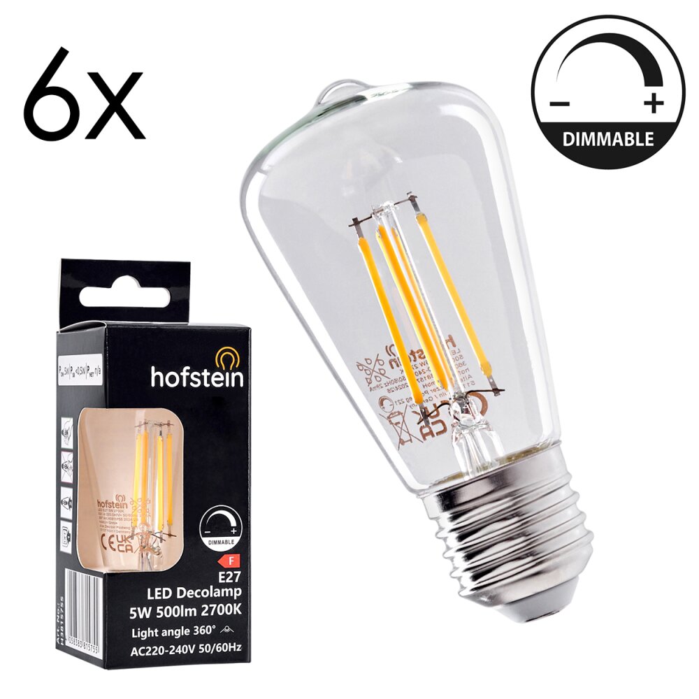 E27 LED 5 Watt blanc chaud dimmable 500 Lumen main product photo