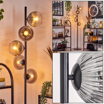 Koyoto Lampadaire 33 cm Clair, Fumé, 5 lumières