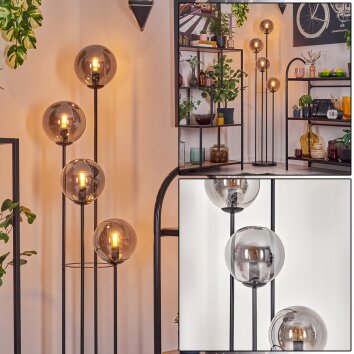 Gastor Lampadaire 30 cm Fumé, 4 lumières
