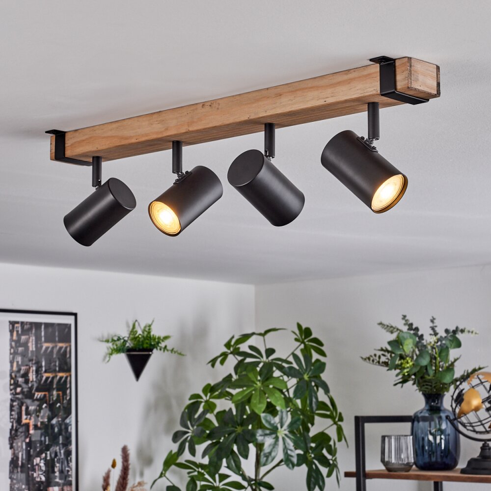 Plafonnier Noir 4 Spots GU10 – Design épuré – Neuf Sous Emballage