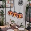 Gastor Suspension, Boule lumineuse, Suspension 20 cm Clair, Cuivré, 3 lumières