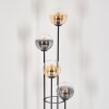 Gastor Lampadaire 30 cm Bois clair, Noir, 4 lumières