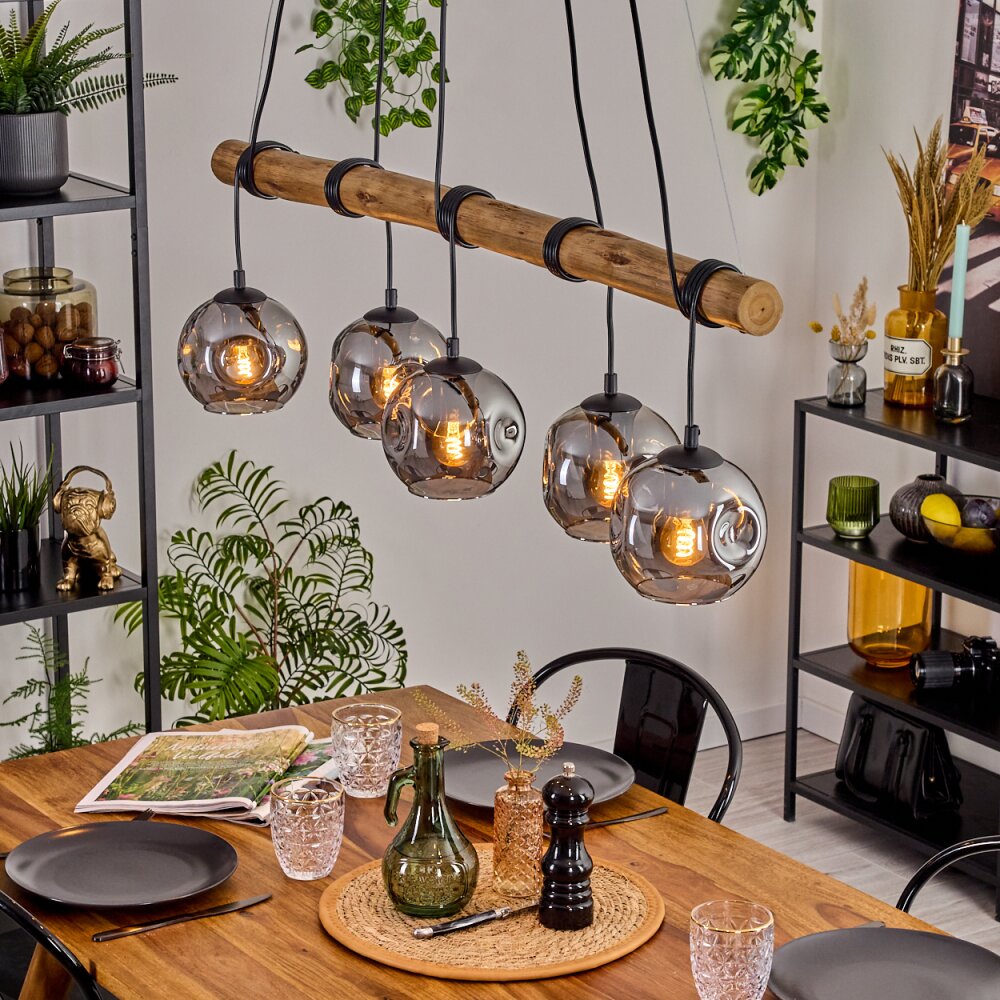 Ripoll Suspension, Boule lumineuse, Suspension Fumé, 5 lumières main product photo