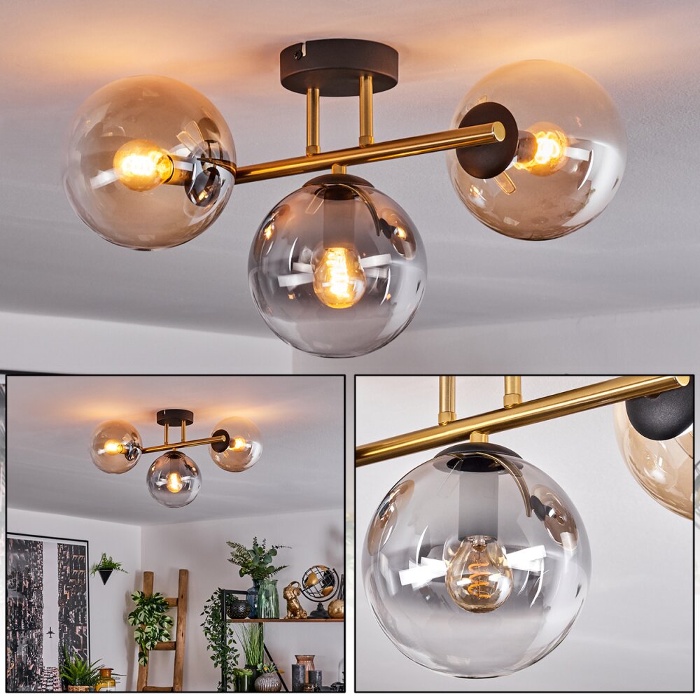 Gastor Plafonnier, Boule lumineuse 42 cm Or, Noir, 3 lumières main product photo