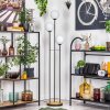 Gastor Lampadaire 30 cm Bois foncé, Noir, 3 lumières