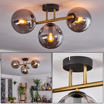 Gastor Plafonnier, Boule lumineuse 42 cm Or, Noir, 3 lumières Gastor Plafonnier, Boule lumineuse 42 cm Or, Noir, 3 lumières