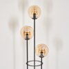 Gastor Lampadaire 30 cm Bois foncé, Noir, 3 lumières