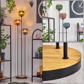Koyoto Lampadaire 30 cm Bois foncé, Noir, 3 lumières Koyoto Lampadaire 30 cm Bois foncé, Noir, 3 lumières