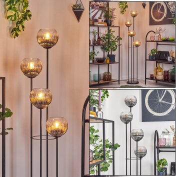Koyoto Lampadaire 30 cm Clair, Fumé, 4 lumières