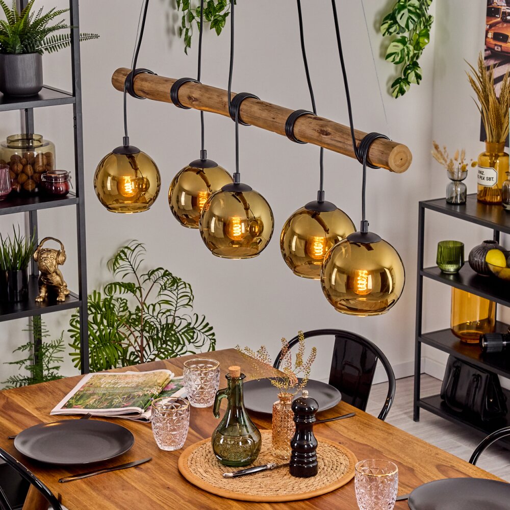 Koyoto Suspension, Boule lumineuse, Suspension Écru, Noir, 5 lumières main product photo