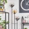Koyoto Lampadaire 30 cm Bois foncé, Noir, 3 lumières
