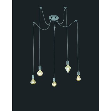 Suspension Trio Leuchten Cord Gris, 5 lumières Suspension Trio Leuchten Cord Gris, 5 lumières