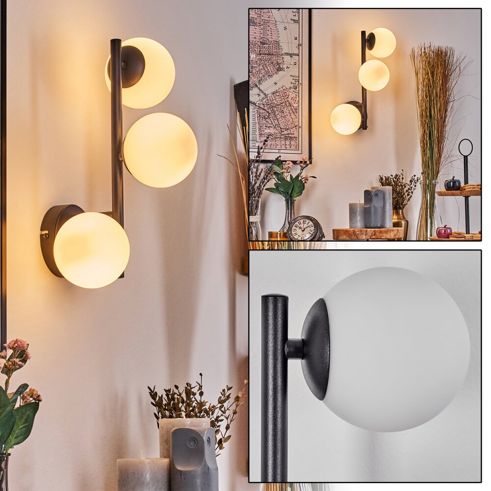 Chehalis Boule lumineuse, Applique murale Blanc, 3 lumières main product photo