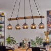 Ripoll Suspension, Boule lumineuse, Suspension Écru, Noir, 5 lumières