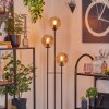 Gastor Lampadaire 30 cm Bois clair, Noir, 3 lumières