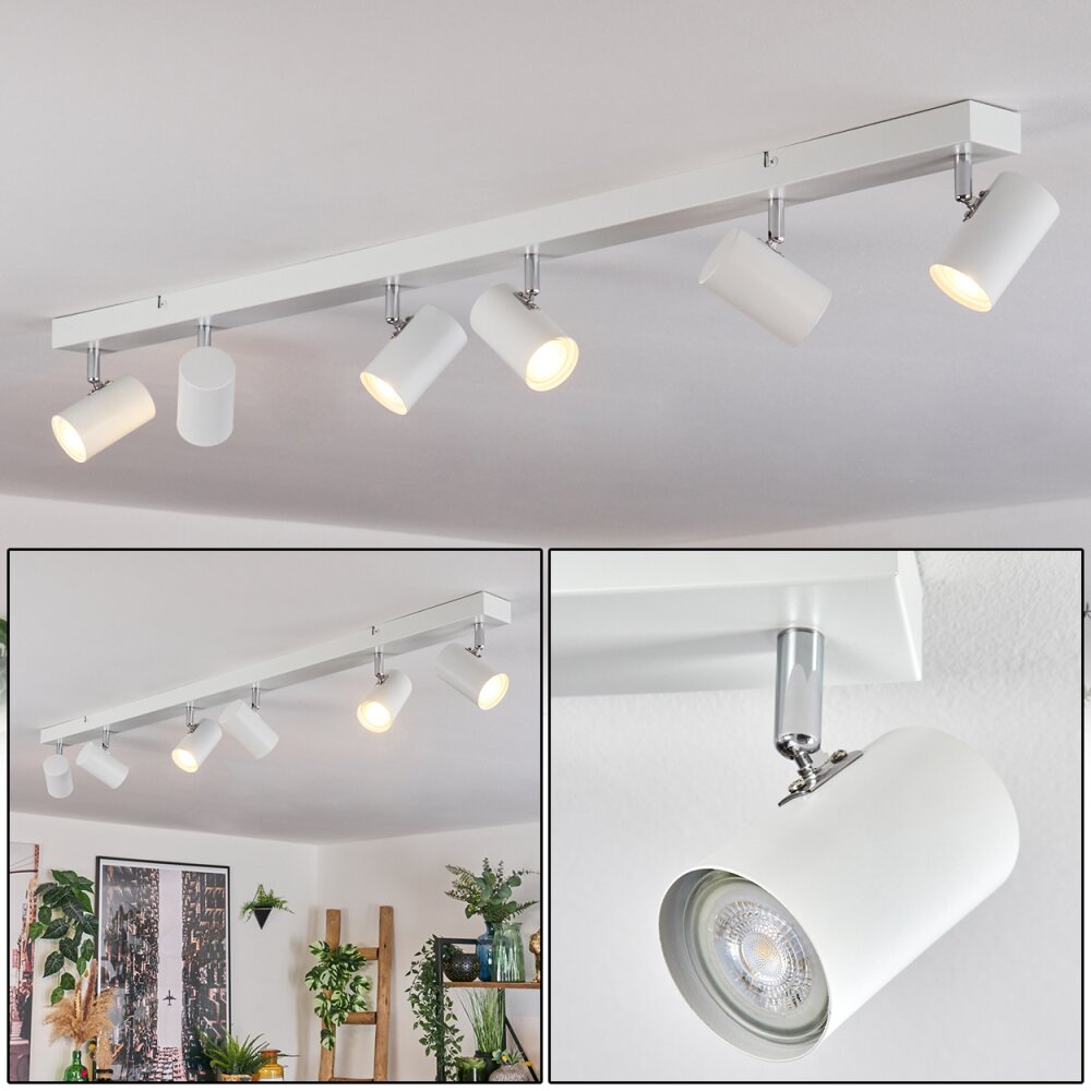 Gesteira Plafonnier, Spot de plafond Chrome, Blanc, 6 lumières main product photo