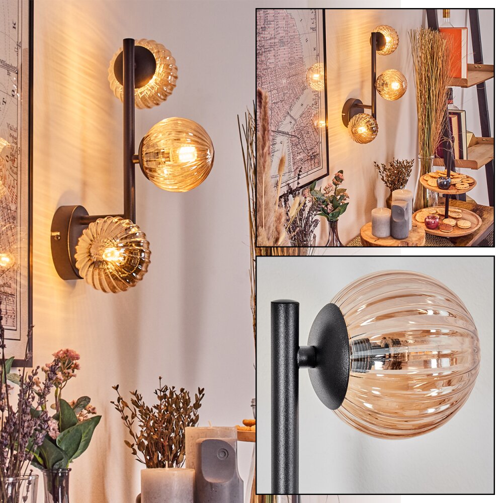 Chehalis Boule lumineuse, Applique murale Ambre, 3 lumières main product photo