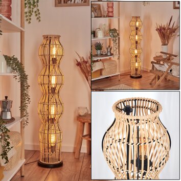 Cardeira Lampadaire Noir, 4 lumières