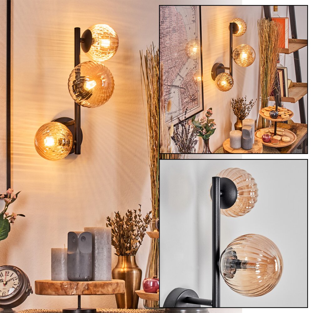 Chehalis Boule lumineuse, Applique murale Ambre, 3 lumières main product photo