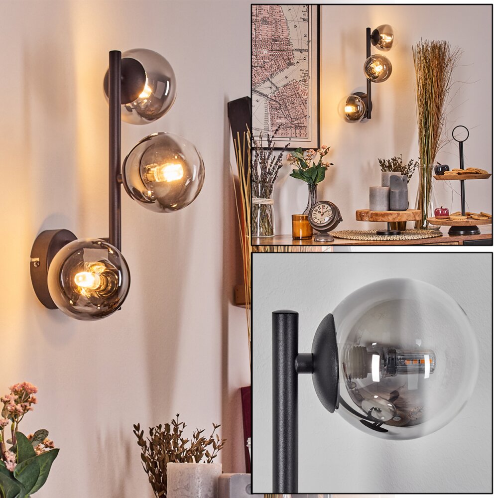 Chehalis Boule lumineuse, Applique murale 23 cm Chrome, Clair, Fumé, 3 lumières main product photo