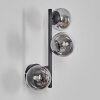 Chehalis Boule lumineuse, Applique murale 23 cm Chrome, Clair, Fumé, 3 lumières