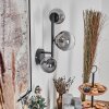Chehalis Boule lumineuse, Applique murale 23 cm Chrome, Clair, Fumé, 3 lumières