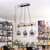 Ripoll Suspension, Boule lumineuse, Suspension Écru, Noir, 3 lumières