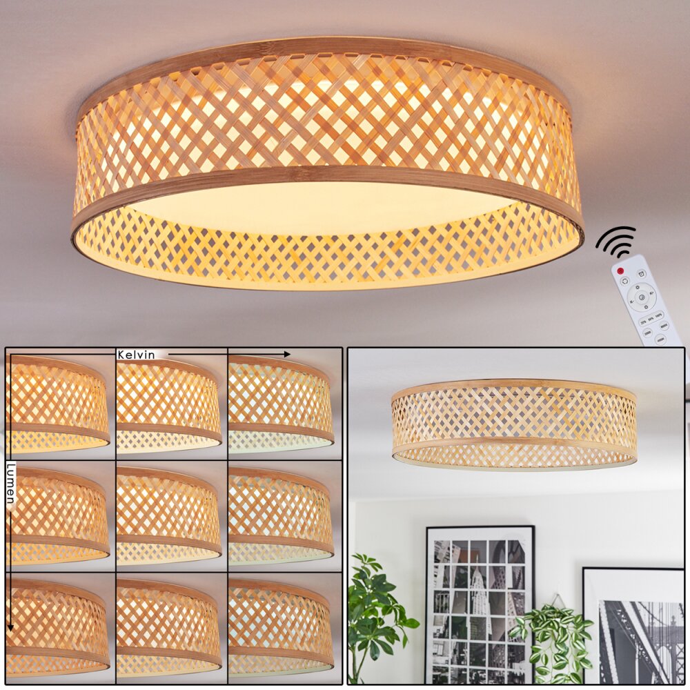 Barroco Plafonnier LED Écru, Blanc, 1 lumière, Télécommandes main product photo