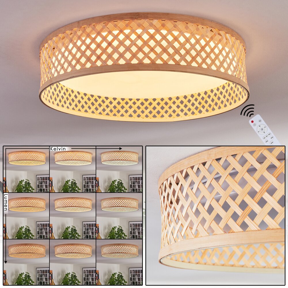 Barroco Plafonnier LED Écru, Blanc, 1 lumière, Télécommandes main product photo