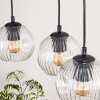 Ripoll Suspension, Boule lumineuse, Suspension Écru, Noir, 3 lumières