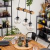 Ripoll Suspension, Boule lumineuse, Suspension Écru, Noir, 3 lumières