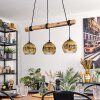 Ripoll Suspension, Boule lumineuse, Suspension Écru, Noir, 3 lumières