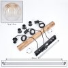 Ripoll Suspension, Boule lumineuse, Suspension Écru, Noir, 3 lumières