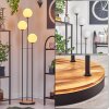 Gastor Lampadaire 30 cm Bois clair, Noir, 3 lumières