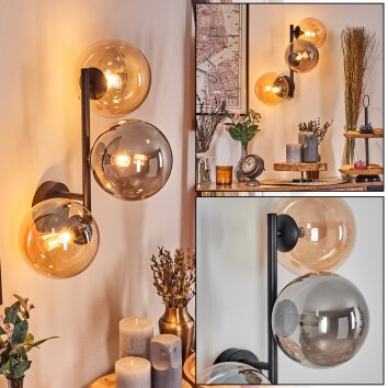 Chehalis Boule lumineuse, Applique murale Ambre, Fumé, 3 lumières Chehalis Boule lumineuse, Applique murale Ambre, Fumé, 3 lumières