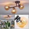 Chehalis Plafonnier, Boule lumineuse Ambre, 3 lumières
