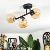 Chehalis Plafonnier, Boule lumineuse Ambre, 3 lumières