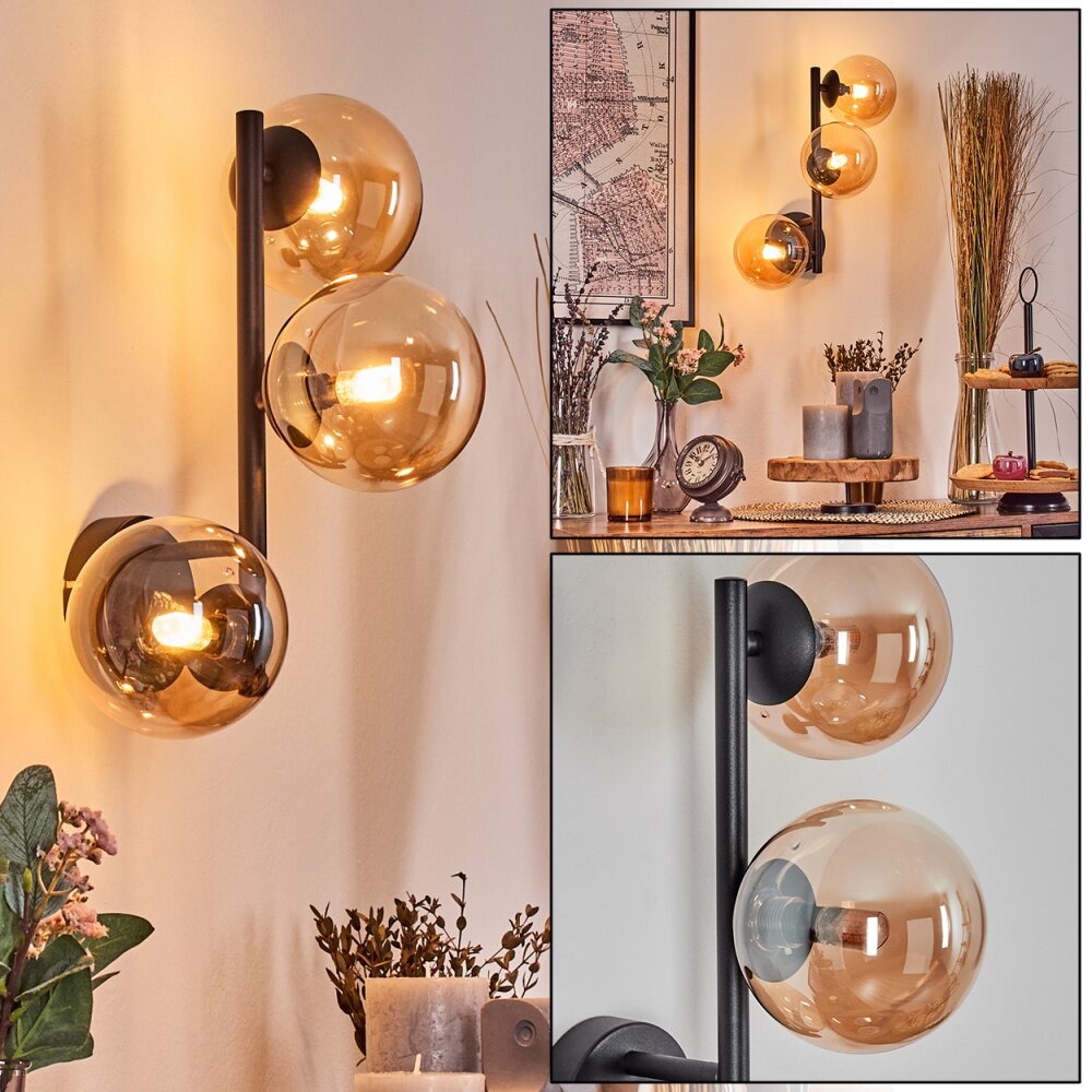 Chehalis Boule lumineuse, Applique murale Ambre, 3 lumières main product photo