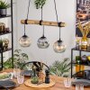 Ripoll Suspension, Boule lumineuse, Suspension Écru, Noir, 3 lumières