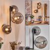 Chehalis Boule lumineuse, Applique murale 23 cm Fumé, 3 lumières