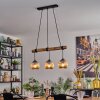 Ripoll Suspension, Boule lumineuse, Suspension Écru, Noir, 3 lumières