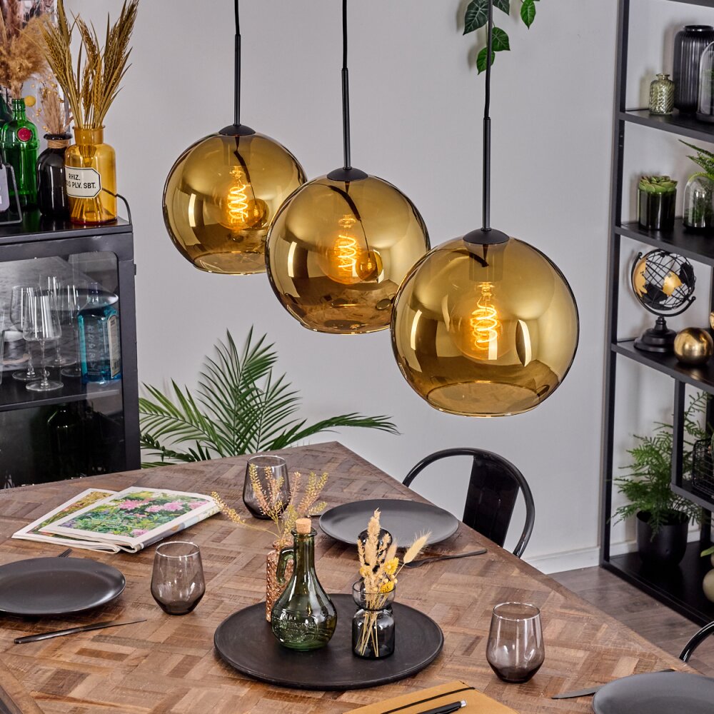 Koyoto Suspension, Boule lumineuse, Suspension Noir, 3 lumières main product photo