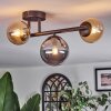 Chehalis Plafonnier, Boule lumineuse 23 cm Ambre, Fumé, 3 lumières