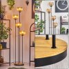 Koyoto Lampadaire 30 cm Bois foncé, Noir, 4 lumières