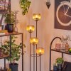 Koyoto Lampadaire 30 cm Bois foncé, Noir, 4 lumières