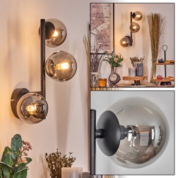 Chehalis Boule lumineuse, Applique murale Fumé, 3 lumières