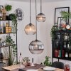 Koyoto Suspension, Boule lumineuse, Suspension, Suspension grappe Ambre, Clair, Fumé, 3 lumières