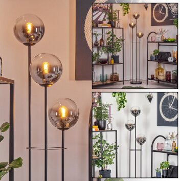 Gastor Lampadaire 30 cm Noir, 3 lumières