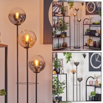 Gastor Lampadaire 30 cm Noir, 3 lumières