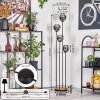Koyoto Lampadaire 30 cm Bois foncé, Noir, 4 lumières